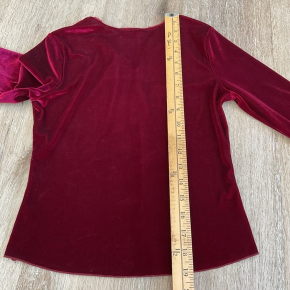 Knitworks - Long Sleeve Pullover Velvet Top - Maroon - Girls Size Medium - Picture 13 of 13